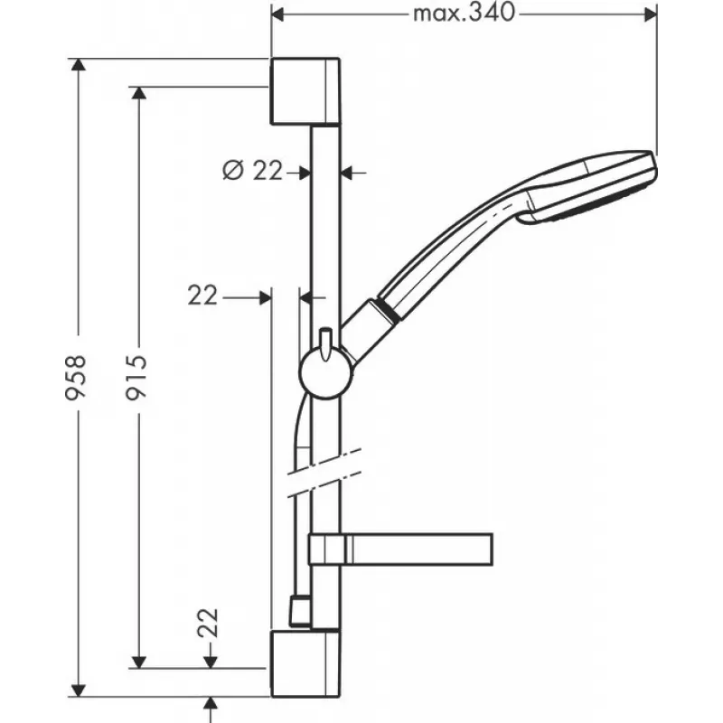 Dušisüsteem Hansgrohe Croma 100 27771000 Kroom