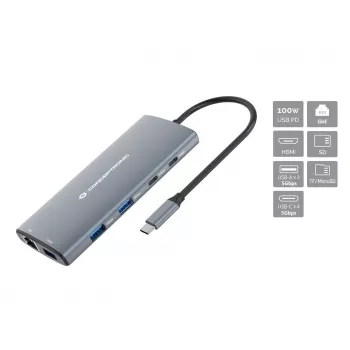 CONCEPTRONIC 10-1 Dokk USB-C->HDMI/2xUSB-C/3xUSB-A/+ 20cm h