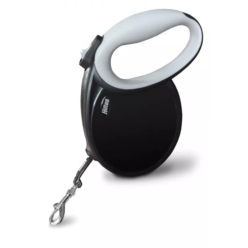 Sissetõmmatav koerarihm Hilton Smart Dog Tape XL — 7 m, koertele kuni 40 kg, must-hall