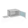 Seinale paigaldatav 19-tolline rack-kapp A-LAN ALANTEC 6U 600x450 mm, terasest, karastatud klaasist uks, lukustatav, hall