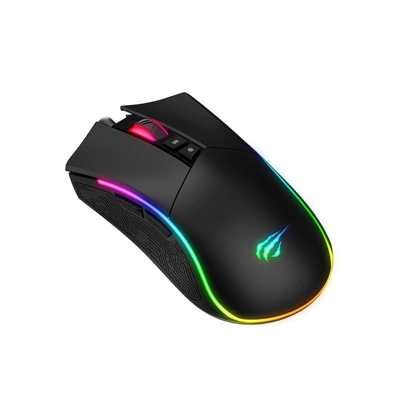 Mänguhiir HAVIT MS1001S V2 optiline sensor RGB juhtmega must-hall