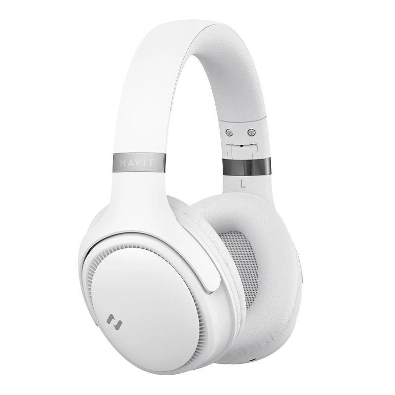 Juhtmevabad Bluetooth-kõrvaklapid HAVIT H630BT — Kõrvapealsed, Bluetooth, sisseehitatud mikrofon, valge