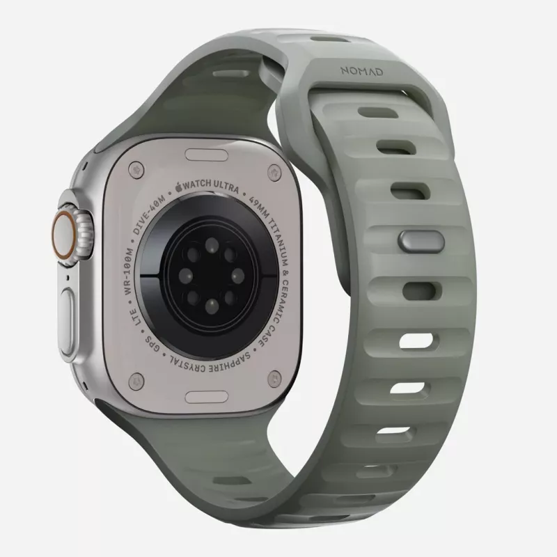 Band Nomad Sport Band hall Rubber nutikella jaoks, laius 21,5 mm, randme ümbermõõt 160–195 mm