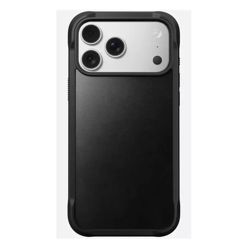 Mobiiltelefoni ümbris Nomad Rugged Leather ümbris iPhone 17 Pro Max jaoks, kate, nahk + TPU + PC, sobib 17,5 cm (6,9 tolli) ekraanile, must