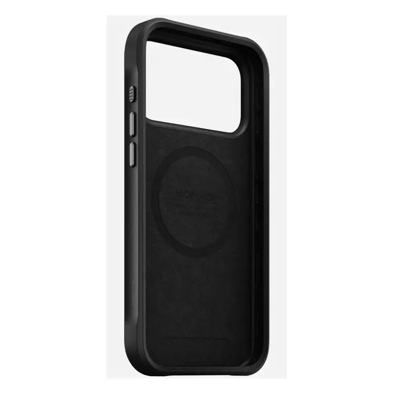 Mobiiltelefoni ümbris Nomad Rugged Leather ümbris iPhone 17 Pro Max jaoks, kate, nahk + TPU + PC, sobib 17,5 cm (6,9 tolli) ekraanile, must