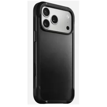 Mobiiltelefoni ümbris Nomad Rugged Leather ümbris iPhone 17 Pro Max jaoks, kate, nahk + TPU + PC, sobib 17,5 cm (6,9 tolli) ekraanile, must