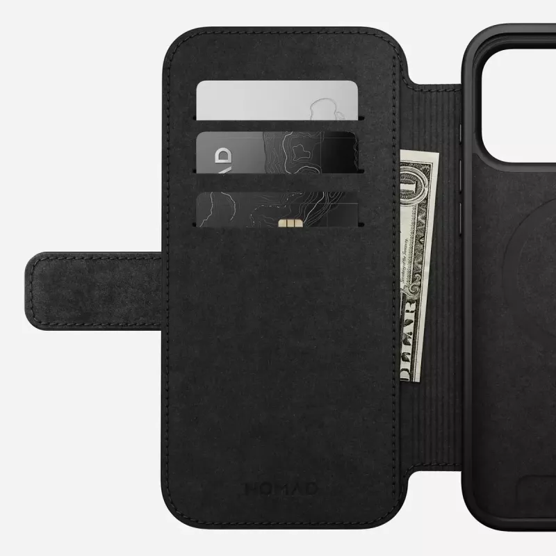 Mobiiltelefoni nahast voltümbris Nomad Modern Leather Folio iPhone 17 Pro Max (6,9 tolli) pruun, nahk/alumiinium, 4 kaarditaskut