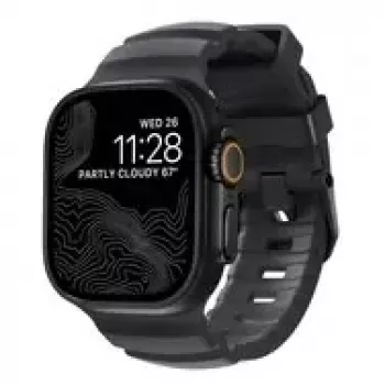 NOMAD Rocky Point Band - rihm Apple Watch 46mm/49mm jaoks, FKM ja titaaniga (torm, must riistvara)