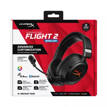 Juhtmevaba mänguri peakomplekt HyperX Cloud Flight 2 — Kõrvaklapp, Must