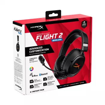 Juhtmevaba mänguri peakomplekt HyperX Cloud Flight 2 — Kõrvaklapp, Must