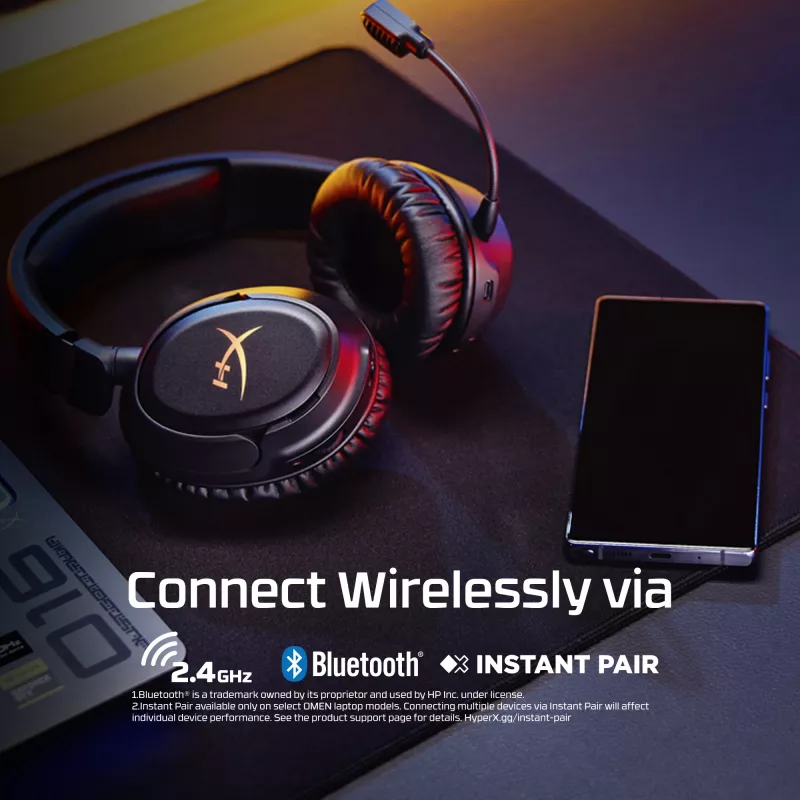 Juhtmevaba mänguri peakomplekt HyperX Cloud Flight 2 — Kõrvaklapp, Must