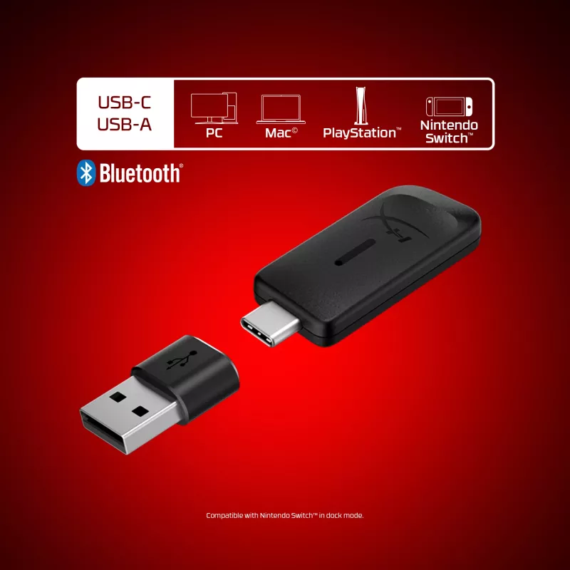 Juhtmevaba mängupeakomplekt KINGSTON HyperX Cloud Flight 2 USB-C ja Bluetoothiga, valge