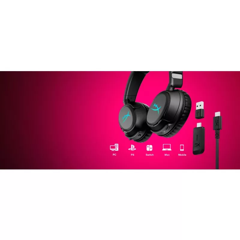 Juhtmevaba mängupeakomplekt KINGSTON HyperX Cloud Flight 2 USB-C ja Bluetoothiga, valge