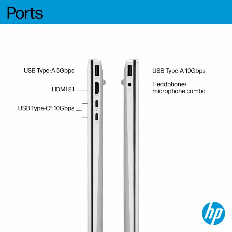 HP OmniBook 5 16-bc1002na AMD Ryzen™ 5 8540U sülearvuti 40,6 cm (16-tolline) puuteekraan 2K 8 GB LPDDR5-SDRAM 512 GB SSD Wi-Fi 6 (802.11ax) Windows 11 Home hõbedane