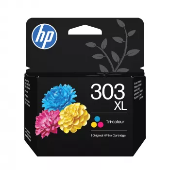 HP 303XL suure mahutavusega originaal kolmevärviline tindikassett, suur, tsüaan, magenta, kollane, värvainepõhine tint, 1 tk, 415 lehekülge, üksikpakend