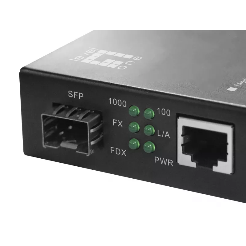 LevelOne RJ45–SFP gigabit-meediumimuundur, PoE PSE