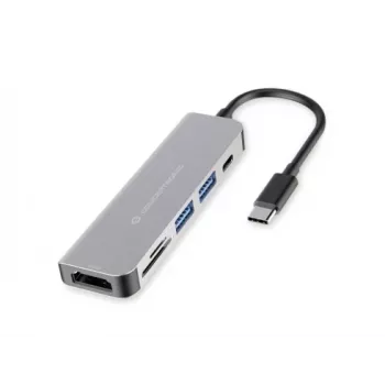 Conceptronic DONN02G sülearvuti dokk/pordireplikaator USB 3.2 Gen 1 (3.1 Gen 1) USB-C Alumiinium