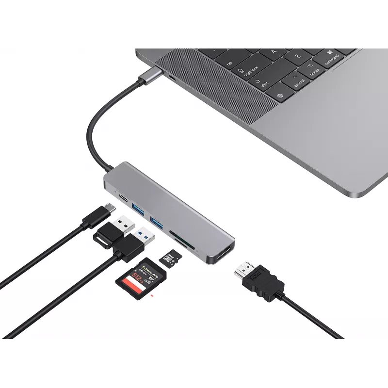 Conceptronic DONN02G sülearvuti dokk/pordireplikaator USB 3.2 Gen 1 (3.1 Gen 1) USB-C Alumiinium