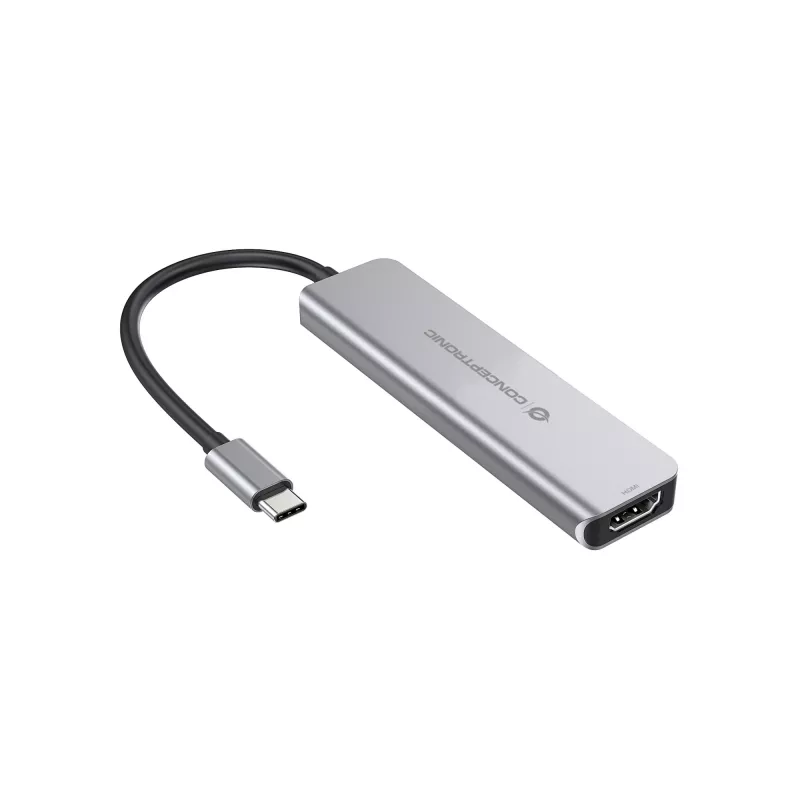 Conceptronic DONN02G sülearvuti dokk/pordireplikaator USB 3.2 Gen 1 (3.1 Gen 1) USB-C Alumiinium