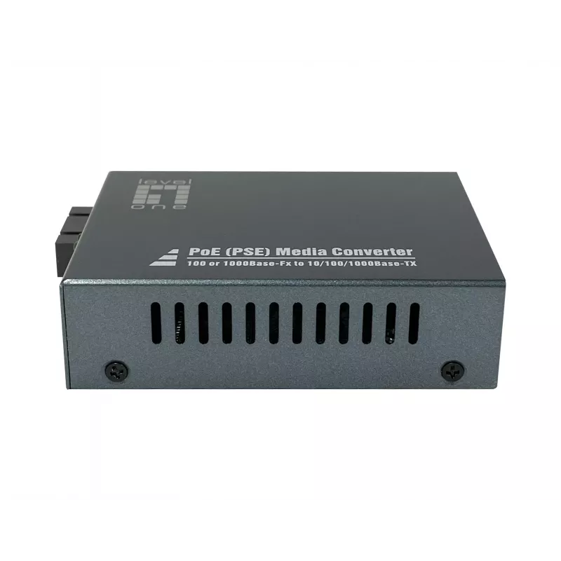 LevelOne RJ45–SC gigabit-meediumimuundur, PoE PSE, ühemoodiline fiiber, 20 km