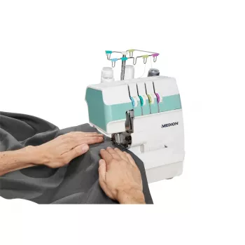Overlock sewing machine MEDION MD 19169 — electric, 60 W, 4-step buttonhole, free arm, rotary control