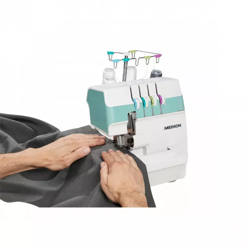 Overlock sewing machine MEDION MD 19169 — electric, 60 W, 4-step buttonhole, free arm, rotary control