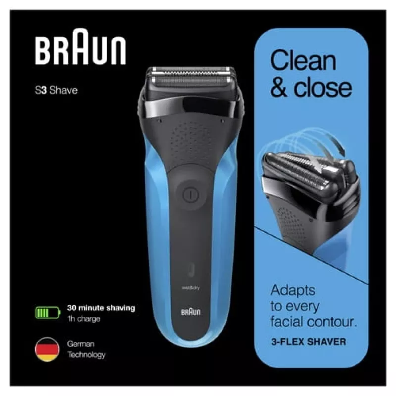 Braun Series 3 310s võrguga pardel trimmer Must, Sinine