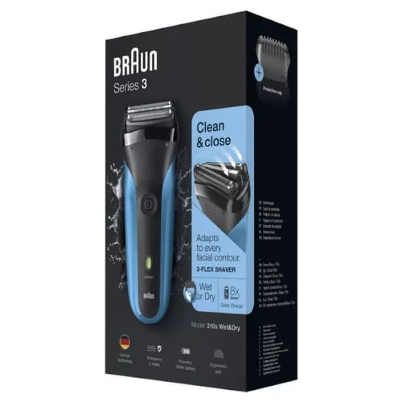 Braun Series 3 310s võrguga pardel trimmer Must, Sinine