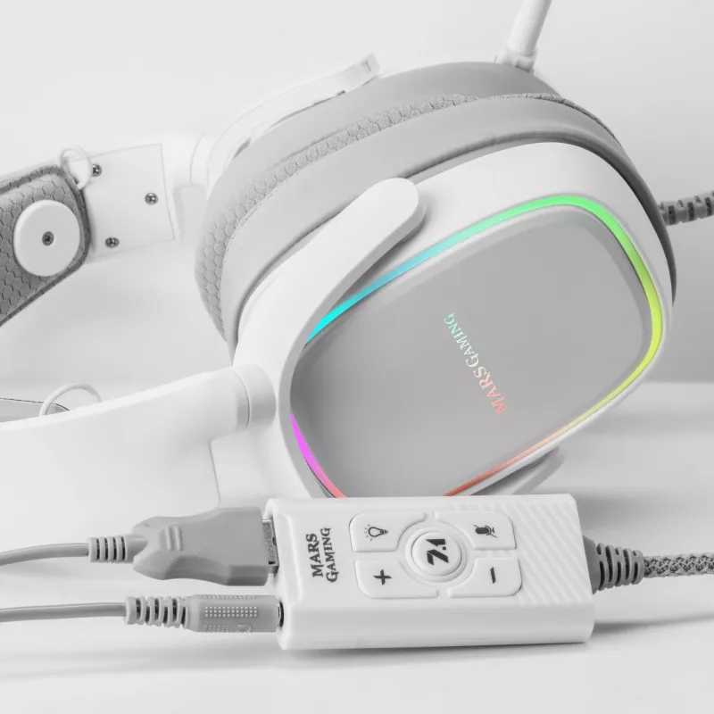 Helikaart Mars Gaming MSC2W 7.1 USB valge 3,5 mm