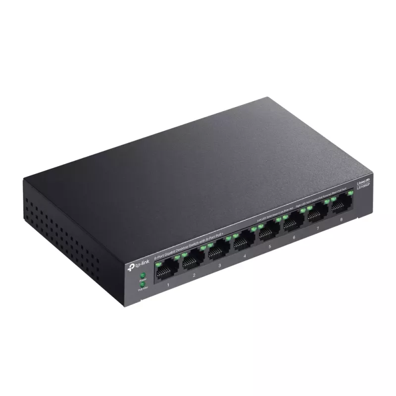 TP-Link LiteWave 8-pordine Gigabit lauaarvuti kommutaator 8-pordise PoE+-ga