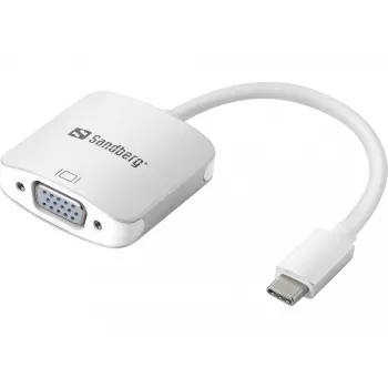 Sandberg USB-C to VGA link, USB USB-C, VGA (D-Sub), isane, emane, 1920 x 1080 (HD 1080), 2048 x 1152, 1080p