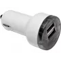 Sandbergi autolaadija Dual 1000+2400 mA, auto, sigaretisüütaja, 5 V, valge
