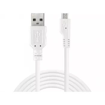 Sandberg MicroUSB sünkroonimis-/laadimiskaabel 3 m, 3 m, USB A, Micro-USB B, USB 2.0, isane/isane, valge