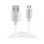Sandberg MicroUSB pööratav kaabel 1m, 1 m, USB A, Micro-USB A, hõbedane, valge