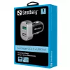 Sandbergi autolaadija 1xQC 3.0+1xUSB2.4A, automaatne, sigaretisüütaja, 12 V, alumiinium, must