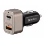 Sandbergi autolaadija 1xQC3.0+1xUSBC 24W, Auto, Sigaretisüütaja, 12 V, Must, Hall