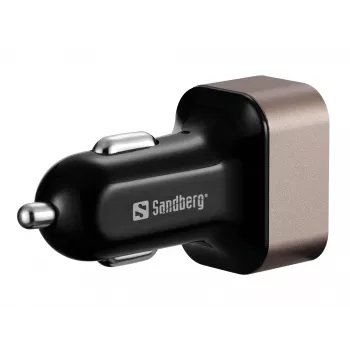 Sandbergi autolaadija 1xQC3.0+1xUSBC 24W, Auto, Sigaretisüütaja, 12 V, Must, Hall