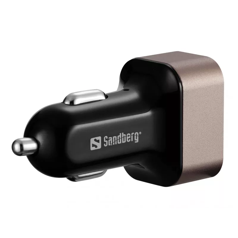 Sandbergi autolaadija 1xQC3.0+1xUSBC 24W, Auto, Sigaretisüütaja, 12 V, Must, Hall