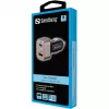 Sandbergi autolaadija 1xQC3.0+1xUSBC 24W, Auto, Sigaretisüütaja, 12 V, Must, Hall