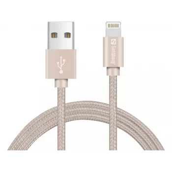 Sandberg Excellence Lightning Gold 1m, 1 m, Lightning, USB A, Kuldne, Sirge, Sirge
