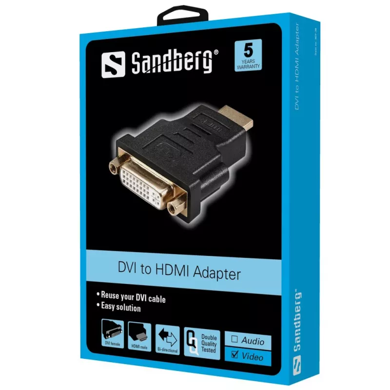 Sandbergi adapter DVI-F – HDMI-M, HDMI, DVI, must