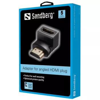 Sandberg HDMI 2.0 nurgaadapteri pistik, HDMI, HDMI, must