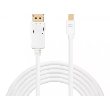 Sandbergi DP-MiniDP 1.2 4K M-M 2m, 2 m, DisplayPort, Mini DisplayPort, isane, isane, valge