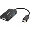 Sandberg Adapter DP>HDMI+DVI+VGA, 0,19 m, DisplayPort, VGA (D-Sub)+ HDMI + DVI, Isane, Emane, 3840 x 2160 pikslit