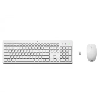HP 230 juhtmevaba klaviatuuri ja hiire komplekt, täissuuruses, membraan, valge