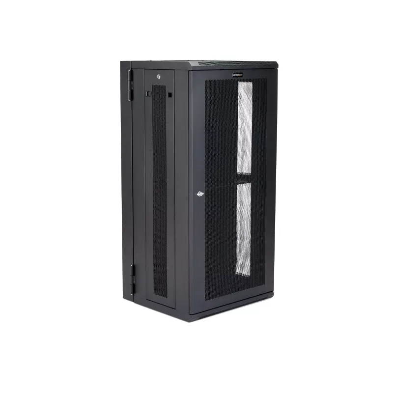 StarTech.com 4-postine 26U seinale kinnitatav võrgukapp 1U riiuliga, 19-tolline hingedega seinale kinnitatav serveririiul andme-/AV-/elektroonika-/arvutiseadmetele, paindlik ventileeritav riiulikorpus