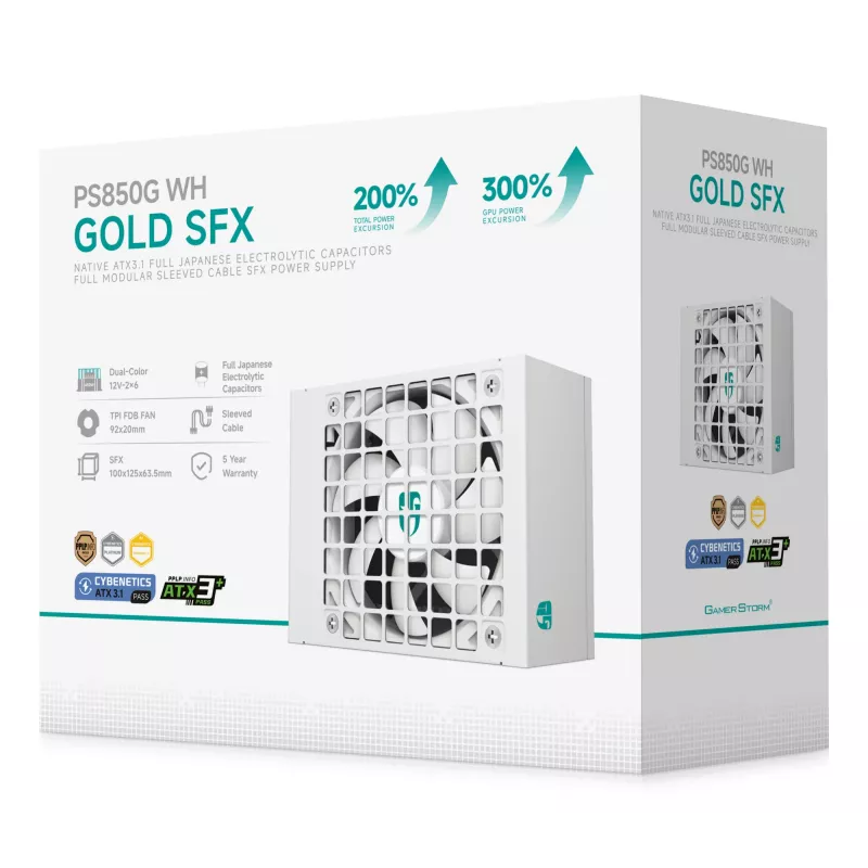 Gamer Storm PS850G WH toiteplokk 850 W 20+4 pin ATX ATX Valge