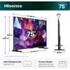 Hisense 75E7S PRO TV 190.5 cm (75 tolli) UHD+ nutiteler Wi-Fi must 350 cd/m²