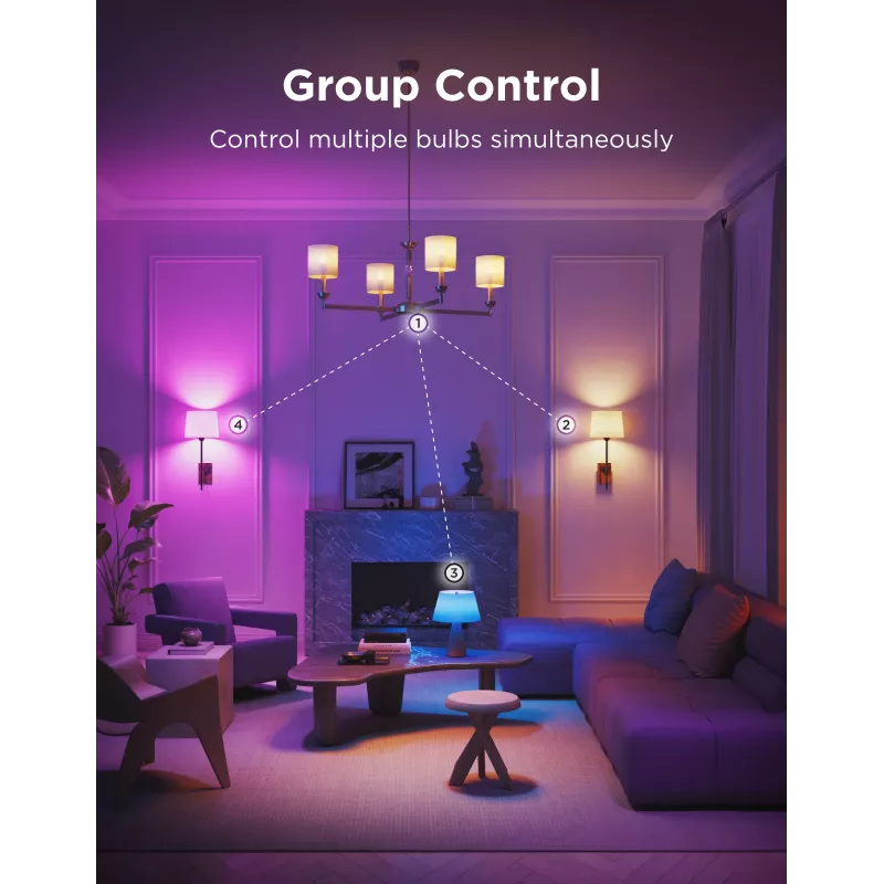 LED-pirn Govee B600CCC1 RGBWW E14 2-pack — nutikas värvireguleeritav valgus, soojast jahedani valge