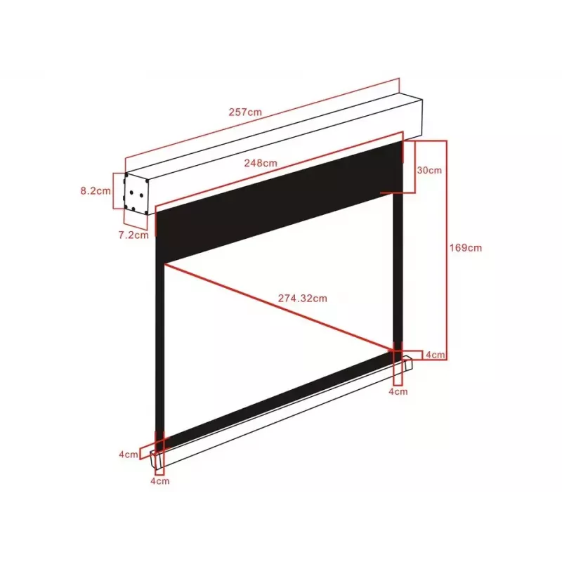 Multibrackets M 16:9 Motoriseeritud projektsiooniekraan 240x135, 108 tolli